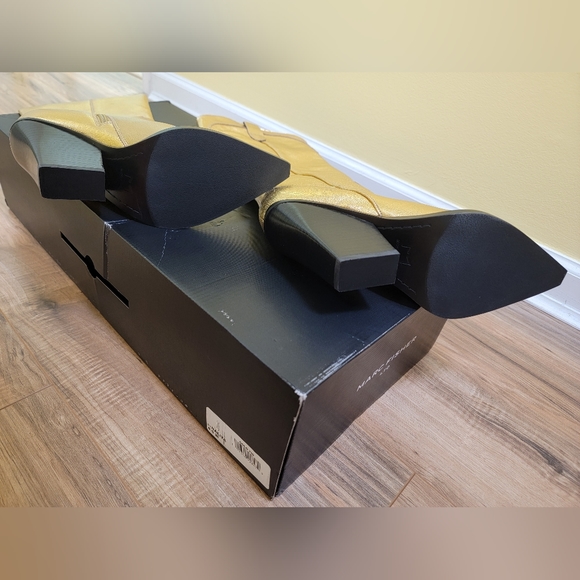 Marc Fisher LTD, Nalita Pointed Toe Western Boot, gold, size US 8.5 - Picture 4 of 13